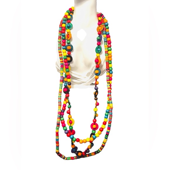 Sassy Jones Colorful 3 Strand Beaded Necklace - Picture 2 of 5